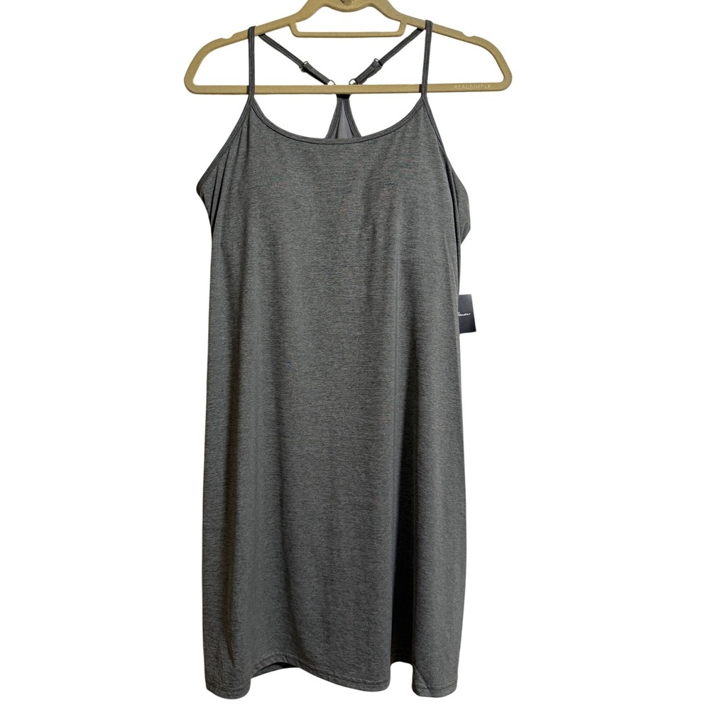 Eddie Bauer Resolution SL Dress Womens Medium Grey Heather Sleeveless Shelf Bra